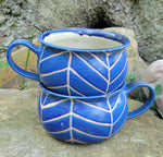 Load image into Gallery viewer, Soup Bowls in Blue Lapis Chevron Pattern
