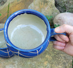 Load image into Gallery viewer, Soup Bowls in Blue Lapis Chevron Pattern

