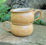 Load image into Gallery viewer, Soup Bowls in Yellow Ocher Chevron Pattern
