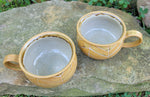 Load image into Gallery viewer, Soup Bowls in Yellow Ocher Chevron Pattern
