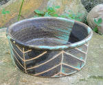 Load image into Gallery viewer, Dog Bowl in Turquoise Chevron Pattern
