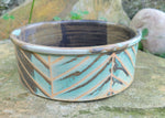 Load image into Gallery viewer, Dog Bowl in Turquoise Chevron Pattern
