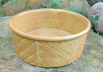 Load image into Gallery viewer, Dog Bowl in Yellow Ochre Chevron Pattern
