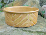 Load image into Gallery viewer, Dog Bowl in Yellow Ochre Chevron Pattern
