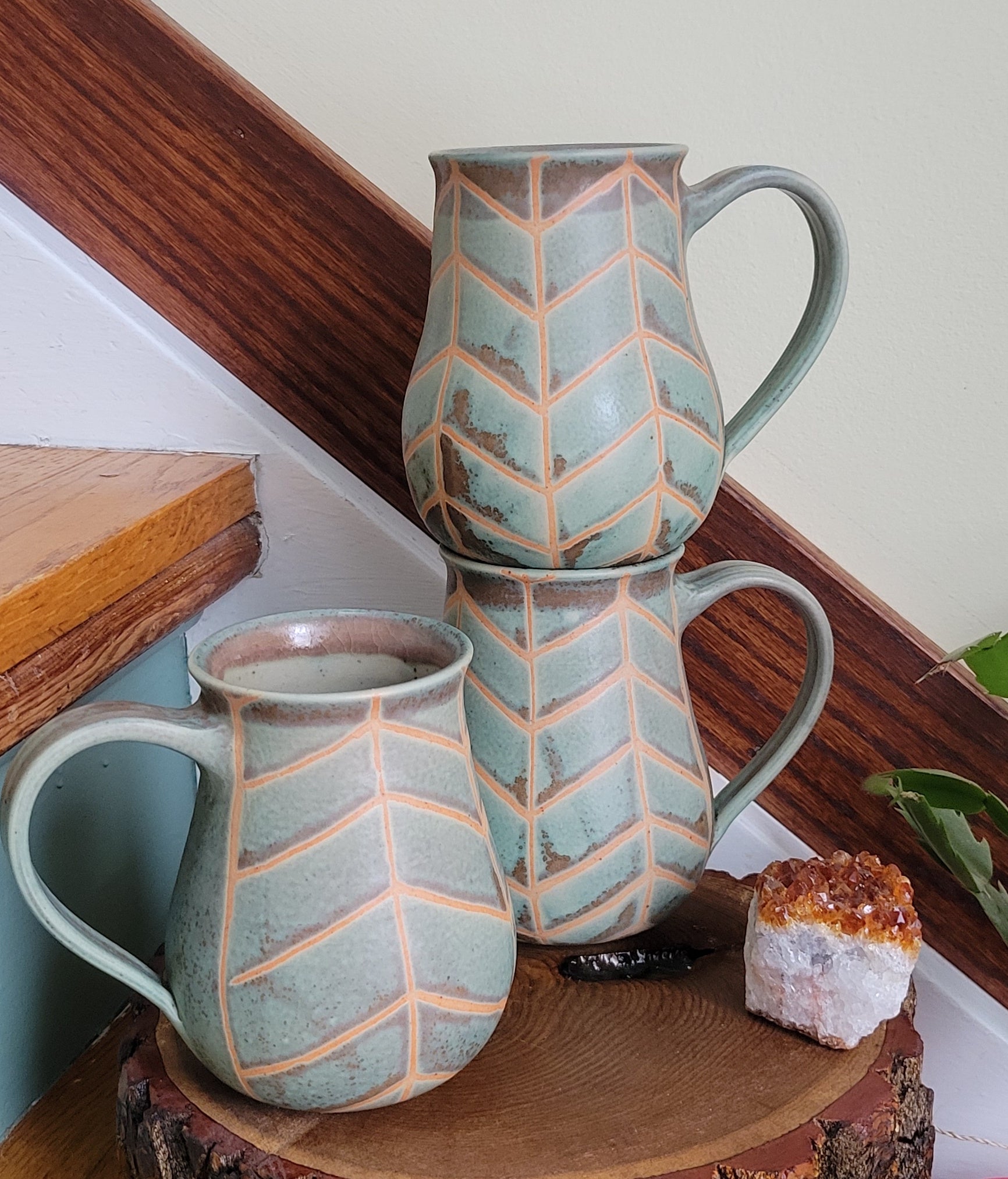 Chevron Mug Turquoise