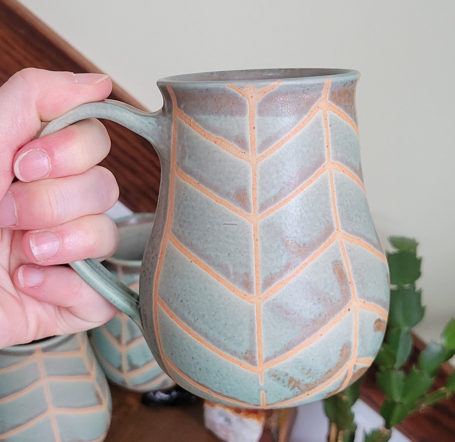 Chevron Mug Turquoise