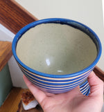 Load image into Gallery viewer, Cereal Bowls in Blue Lapis Pinstripe Pattern
