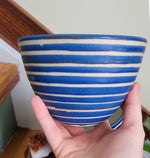 Load image into Gallery viewer, Cereal Bowls in Blue Lapis Pinstripe Pattern
