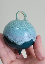 Load image into Gallery viewer, Ornament in Drippy Aqua
