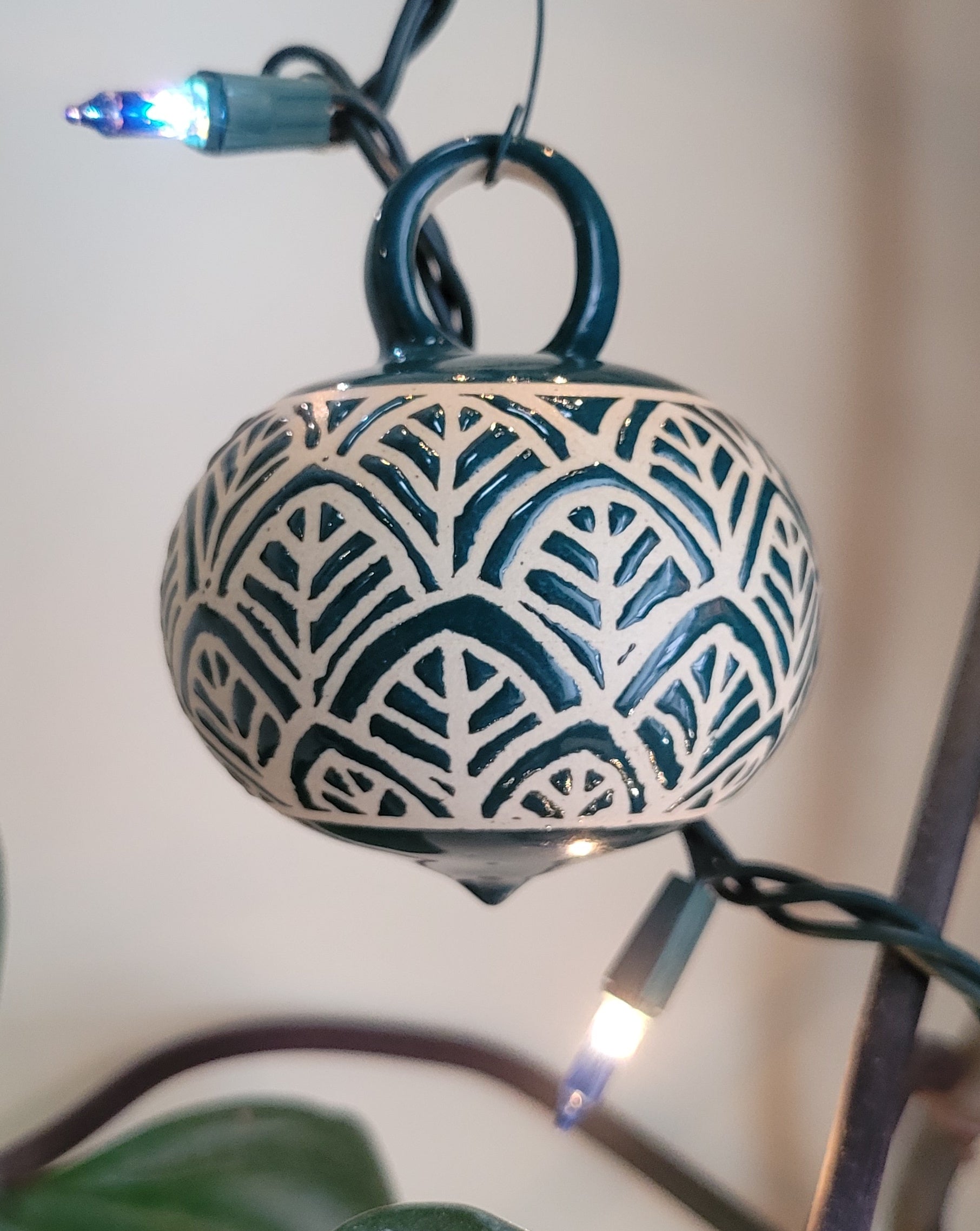Ornament in Teal Deco Pattern
