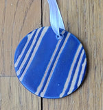 Load image into Gallery viewer, Flat Ornament Blue Pinstripes
