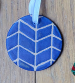Load image into Gallery viewer, Flat Ornament Blue Chevron
