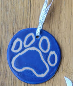 Load image into Gallery viewer, Flat Ornament Blue Paw Print
