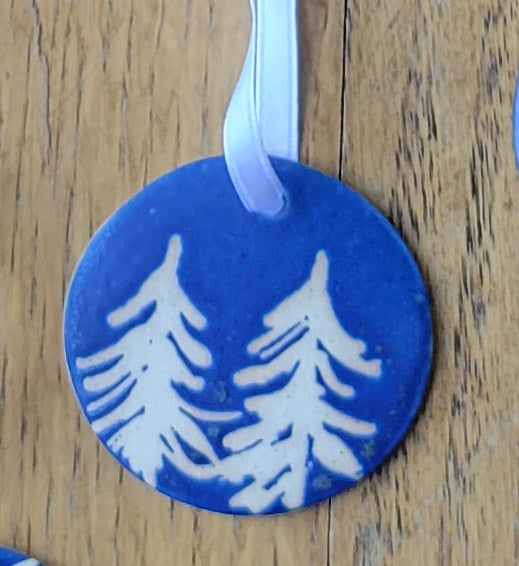 Flat Ornament Blue Pines
