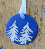 Load image into Gallery viewer, Flat Ornament Blue Pines
