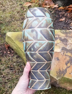 Load image into Gallery viewer, All Over Chevron Vase in Turquoise
