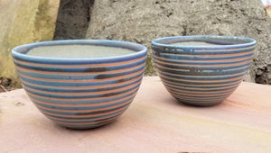 Cereal Bowl in Lapis Pinstripe Pattern