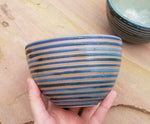 Load image into Gallery viewer, Cereal Bowl in Lapis Pinstripe Pattern
