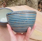 Load image into Gallery viewer, Cereal Bowl in Lapis Pinstripe Pattern
