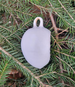 Ornament in Matte White with Gold Leaf