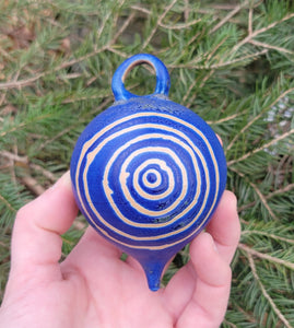 Ornament Blue Lapis with Bullseye Pattern