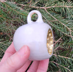 Load image into Gallery viewer, Ornament in Glossy White and Gold Leaf
