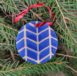 Load image into Gallery viewer, Flat Ornament in Blue Chevron
