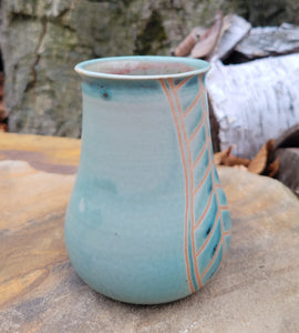 Coffee Mug in Light Turquoise Chevron